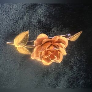 Vintage rose and gold pin